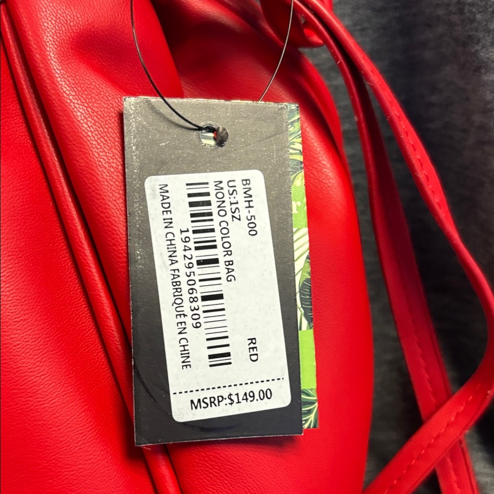 Badgley Mischka Red Leather Women's Bag - Picture 2 of 2